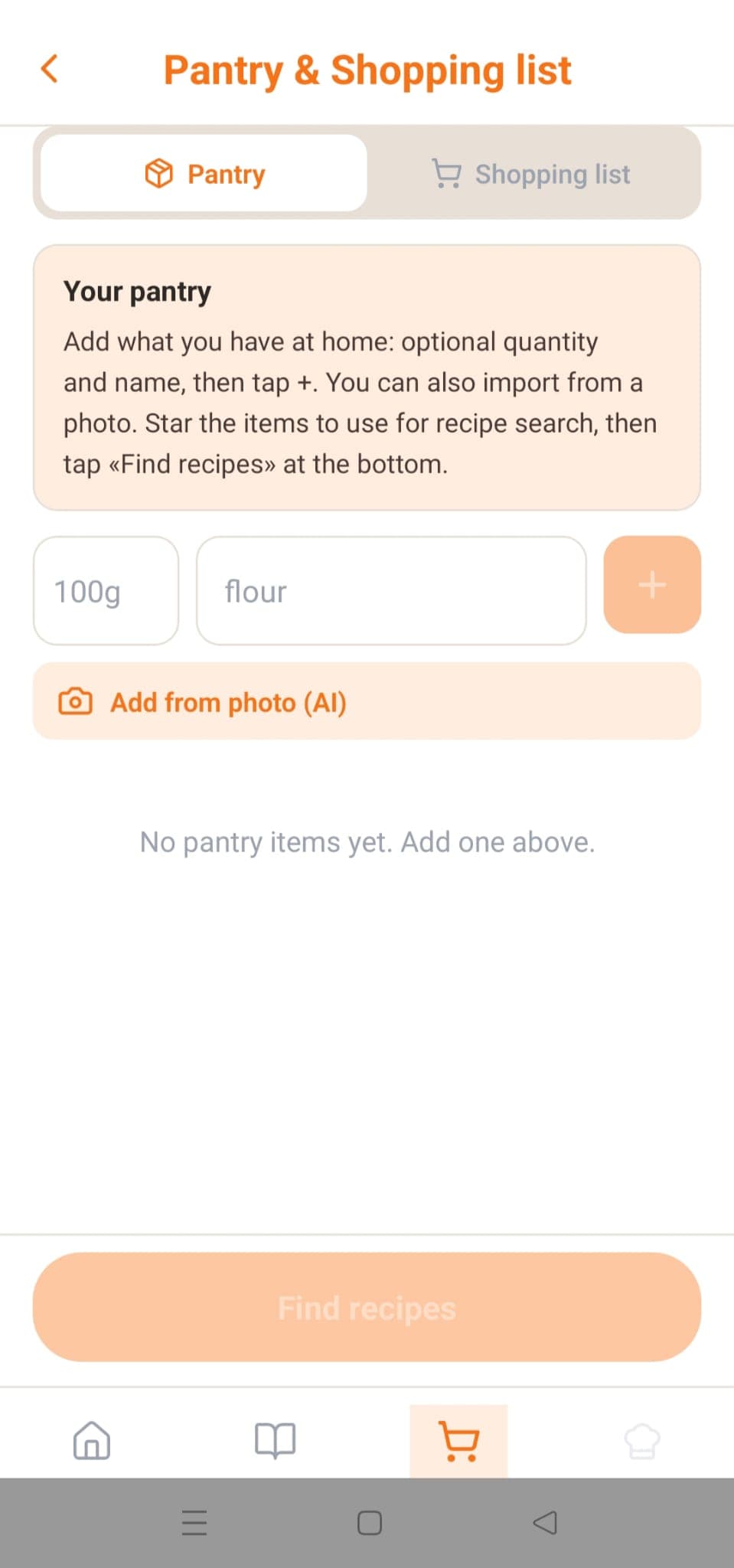 Pantry management in Kook Board